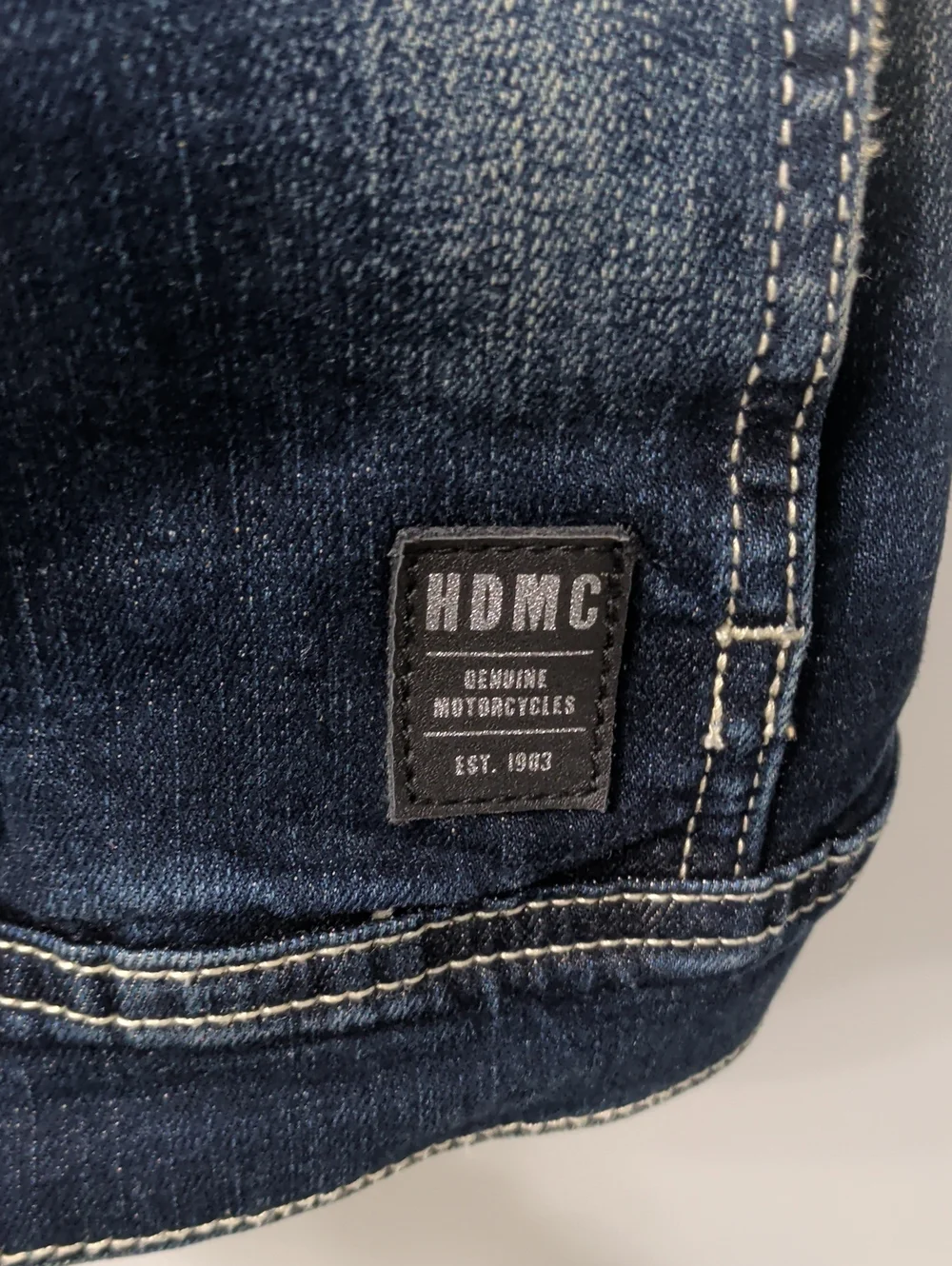 Harley-Davidson Blue Distressed Denim Vest